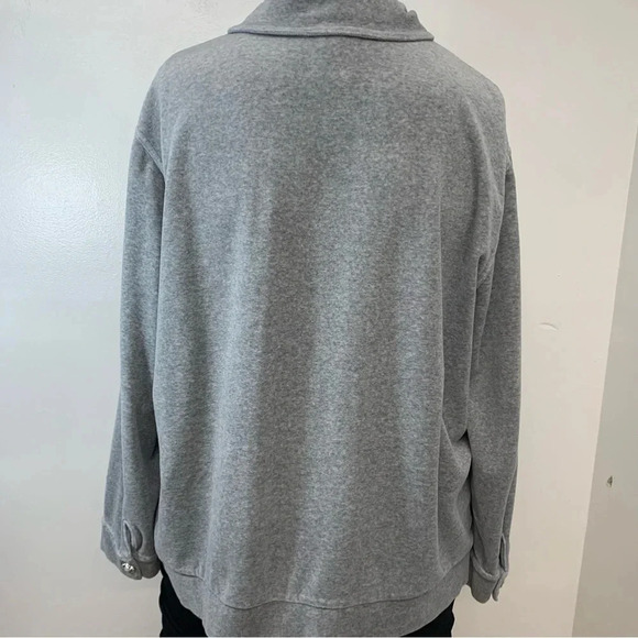D & D Lifestyle Womans Velour Outfit Size 2X  Gray Pull On Pants  Jacket Buttons - Picture 5 of 16